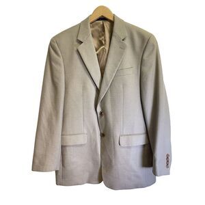 Ralph Lauren Blazer 40R Tan‎ Beige Sport Coat 2 Button Jacket